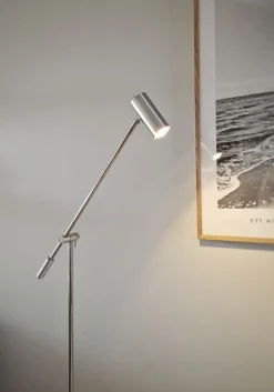 Lampadaire dimmable en métal argenté 100-133,9cm Cato - Belid