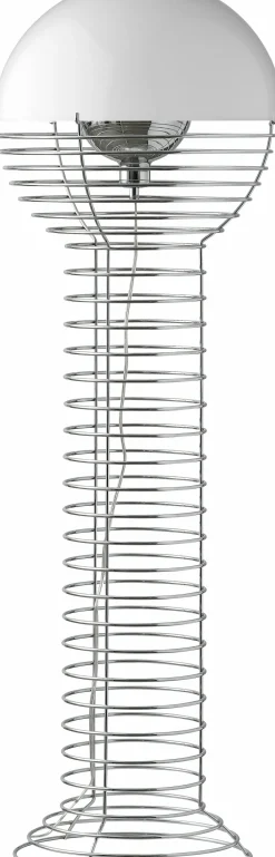 Lampadaire en acier chromé et plastique blanc Wire - Verpan