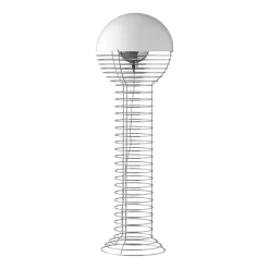 Lampadaire en acier chromé et plastique blanc Wire - Verpan