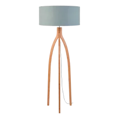 Lampadaire en bambou abat-jour en lin gris clair 160cm Annapurna - Good & Mojo