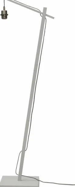 Lampadaire en bambou blanc avec abat-jour en bois blanc 150x40 cm Zanzibar - Good & Mojo