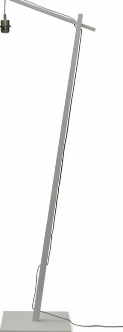 Lampadaire en bambou blanc avec abat-jour en bois naturel 176x60 cm Cango - Good & Mojo