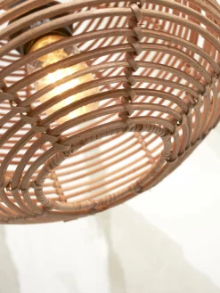 Lampadaire en bambou blanc avec abat-jour en bois naturel 150x25 cm Tanami - Good & Mojo