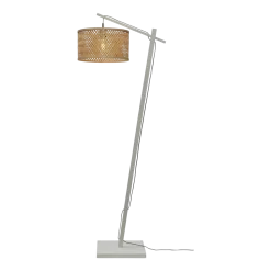 Lampadaire en bambou blanc avec abat-jour en bois naturel 150x32 cm Java - Good & Mojo