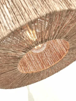 Lampadaire en bambou blanc avec abat-jour en bois naturel 150x30 cm Iguazu - Good & Mojo
