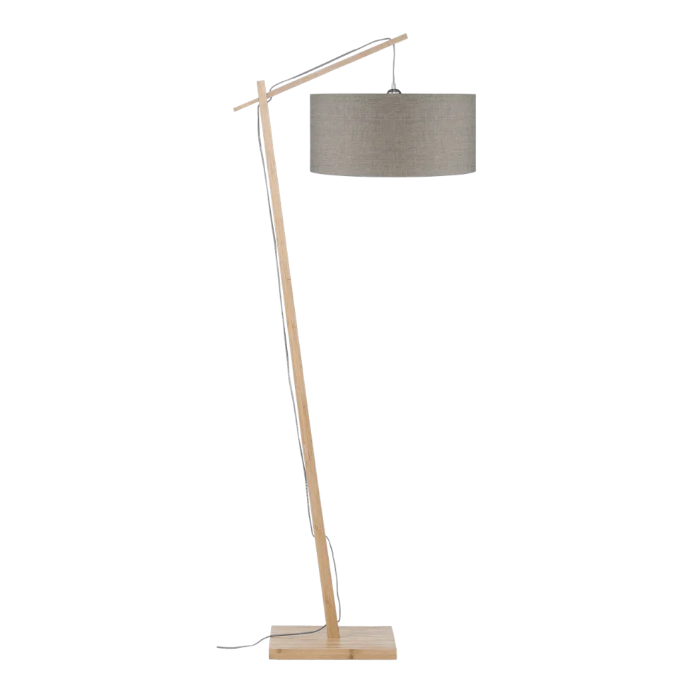 Lampadaire en bambou et lin gris foncé Andes - Good & Mojo