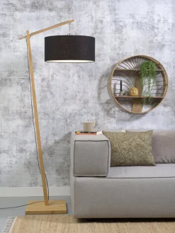 Lampadaire en bambou et lin noir Andes - Good & Mojo