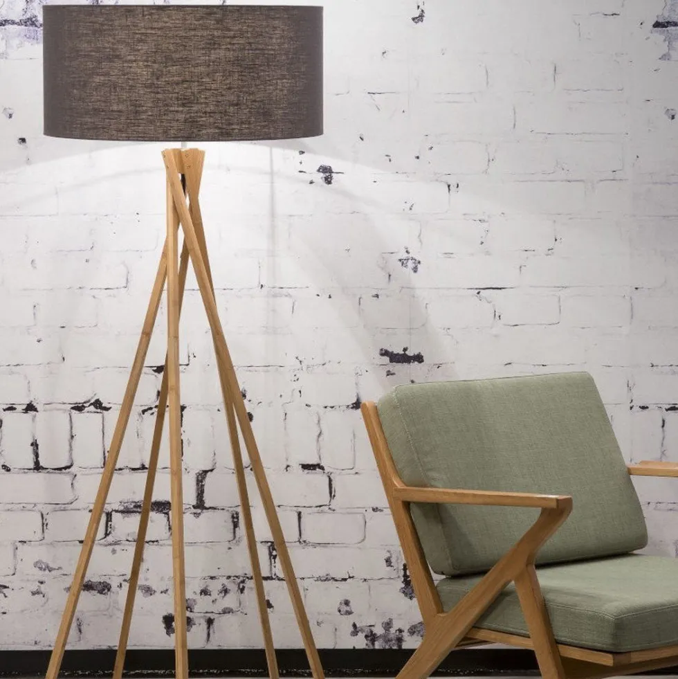 Lampadaire en bambou gris foncé Kilimanjaro - Good & Mojo