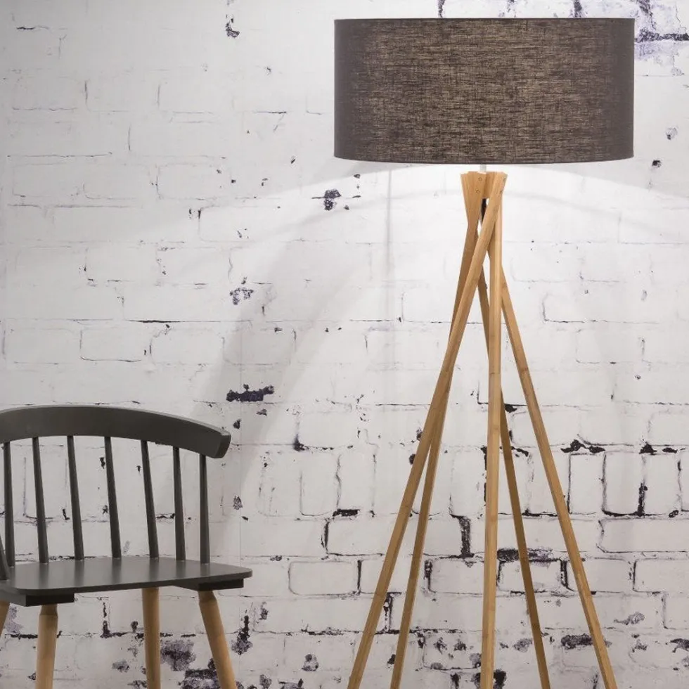 Lampadaire en bambou gris foncé Kilimanjaro - Good & Mojo