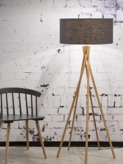 Lampadaire en bambou gris foncé Kilimanjaro - Good & Mojo