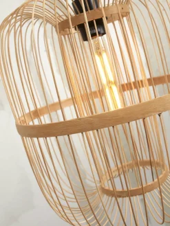 Lampadaire en bambou naturel avec abat-jour en bois naturel 176x38 cm Hokkaido - Good & Mojo