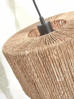 Lampadaire en bambou naturel avec abat-jour en bois naturel 150x30 cm Iguazu - Good & Mojo