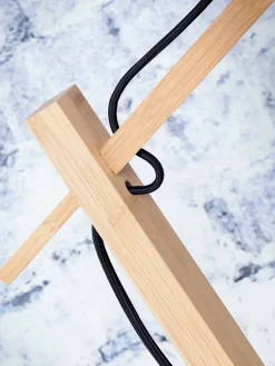 Lampadaire en bambou naturel avec abat-jour en bois naturel 150x30 cm Iguazu - Good & Mojo