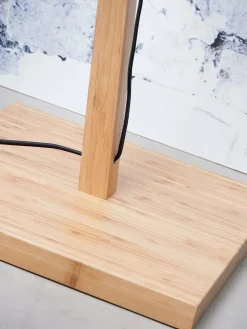 Lampadaire en bambou naturel avec abat-jour en bois naturel 150x30 cm Iguazu - Good & Mojo