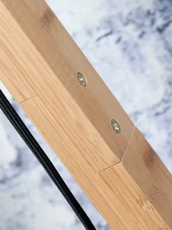 Lampadaire en bambou naturel avec abat-jour en bois naturel 150x30 cm Iguazu - Good & Mojo