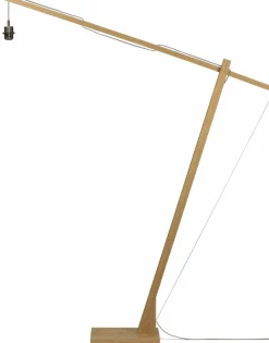 Lampadaire en bambou naturel avec abat-jour en bois noir et naturel 207x50 cm Java - Good & Mojo