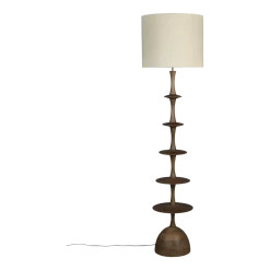 Lampadaire en bois de manguier finition noyer 45x179cm Cath - Dutchbone