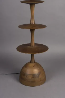 Lampadaire en bois de manguier finition noyer 45x179cm Cath - Dutchbone