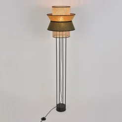 Lampadaire en cannage kaki et curry 40 cm Singapour - Market set