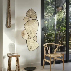 Lampadaire en cannage 50 x 27 x 179 cm Screen - Market set