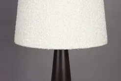 Lampadaire en fer brun et abat-jour en tissu bouclé crème 41x166cm Miki - Dutchbone