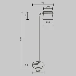 Lampadaire en laiton et verre 44x126cm Cabaret - Maytoni