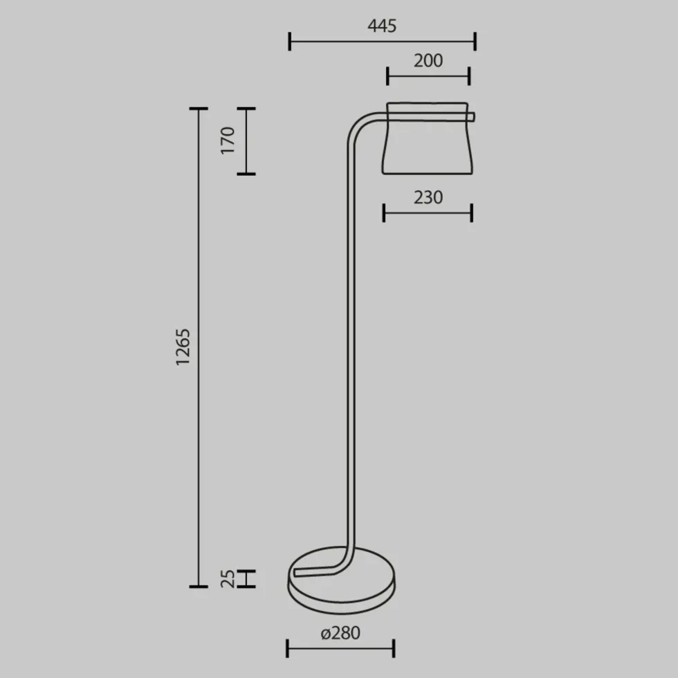 Lampadaire en laiton et verre 44x126cm Cabaret - Maytoni