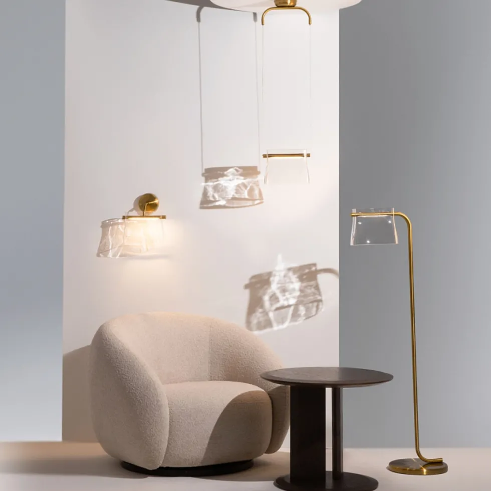 Lampadaire en laiton et verre 44x126cm Cabaret - Maytoni