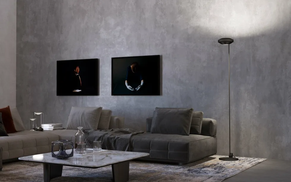 Lampadaire en métal cuivré Elle 1 - Lumina