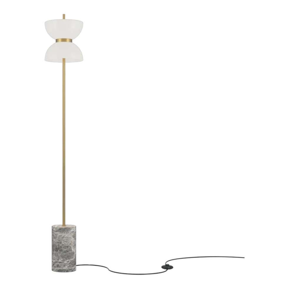 Lampadaire en métal doré et marbre gris 145cm Kyoto - Maytoni