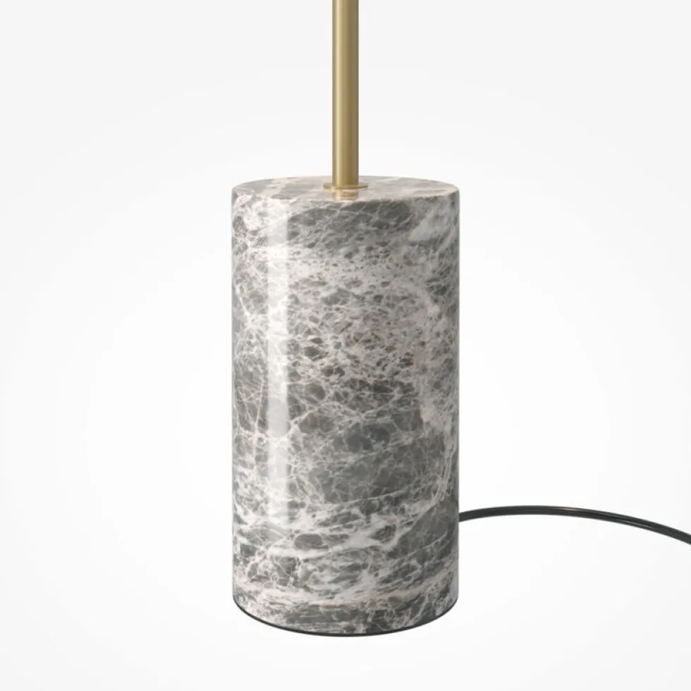 Lampadaire en métal doré et marbre gris 145cm Kyoto - Maytoni