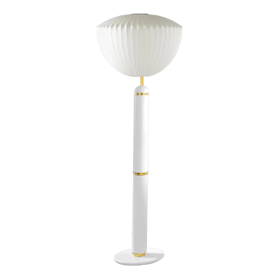 Lampadaire en métal laqué crème abat-jour pomme Guimauve - Cosin Paris