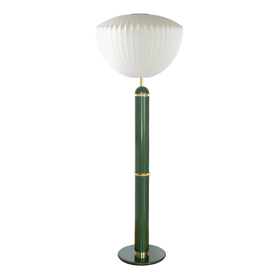 Lampadaire en métal laqué vert abat-jour pomme Guimauve - Cosin Paris