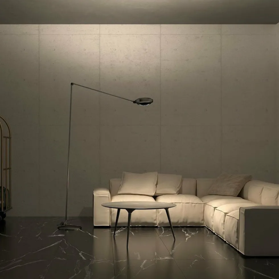 Lampadaire en métal noir Elle - Lumina