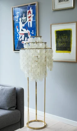 Lampadaire en métal plaqué laiton Fun 1 STM - Verpan