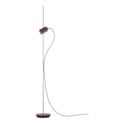 Lampadaire en noyer et détail doré 136cm Onfa - Nomon