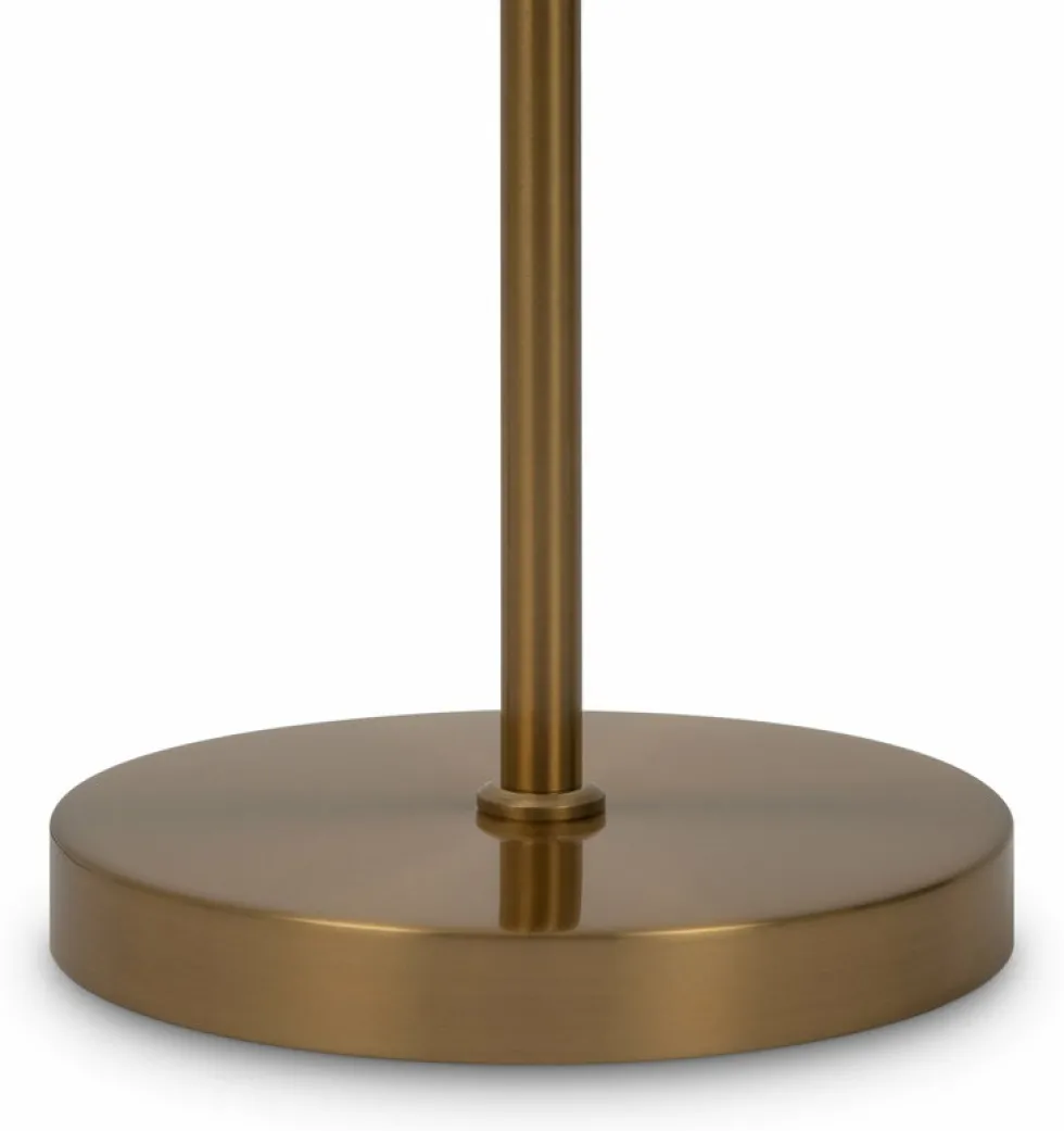 Lampadaire en verre dépoli et métal couleur laiton 155 cm Ring - Maytoni