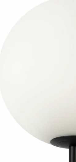 Lampadaire en verre dépoli et métal noir 155 cm Ring - Maytoni