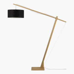 Lampadaire noir en bambou et lin Montblanc - Good & Mojo
