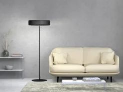 Lampadaire noir mat 140cm Grain L - Herstal