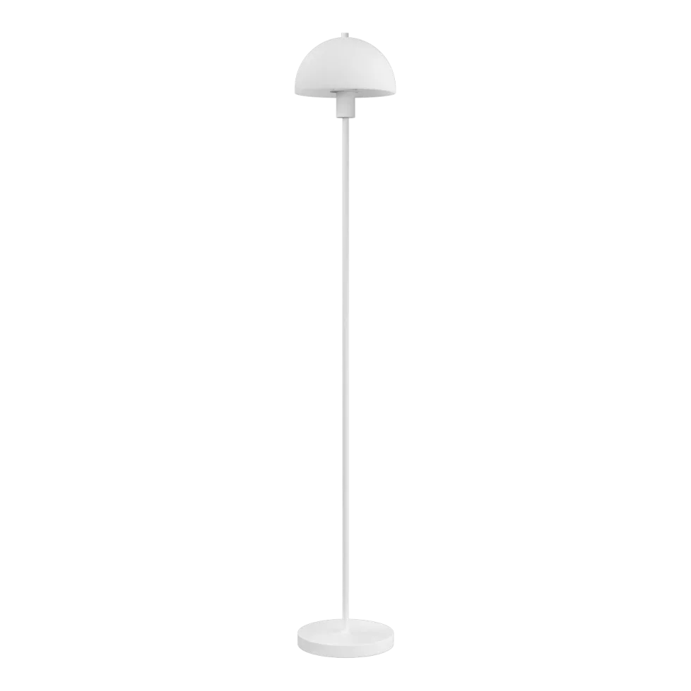 Lampadaire structure en métal blanc et verre opale 125cm Vienda - Herstal