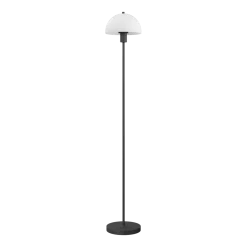 Lampadaire structure en métal noir et verre opale 125cm Vienda - Herstal
