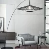 Lampadaire tissage en coton et bambou noir 240cm Carpa - Forestier