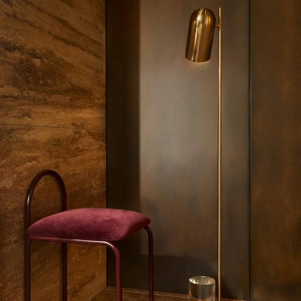 Lampadaire verre et or Luceo - Aytm