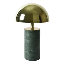 Lampe baladeuse en marbre vert et abat-jour doré 15x27cm Adei - Baccaris