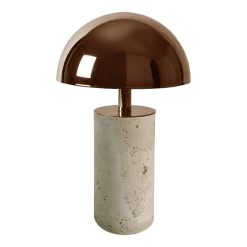 Lampe baladeuse en travertin, abat-jour cuivré 15x27cm Adei - Baccaris