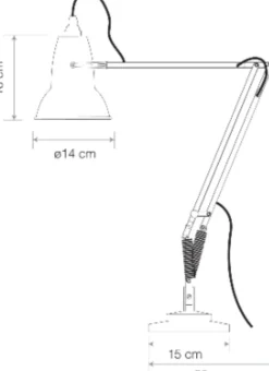 Lampe de bureau en aluminium bleu encre et finition doré 72x90cm Original 1227 - Anglepoise