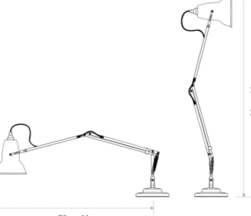 Lampe de bureau en aluminium bleu encre et finition doré 72x90cm Original 1227 - Anglepoise