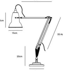 Lampe de bureau en aluminium crème 31 x 48 cm Original 1227 - Anglepoise