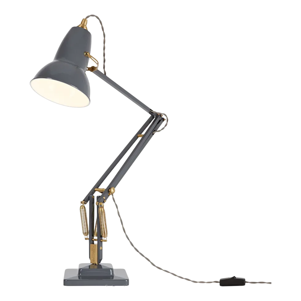 Lampe de bureau en aluminium grise éléphant et finition doré 72x90cm Original 1227 - Anglepoise
